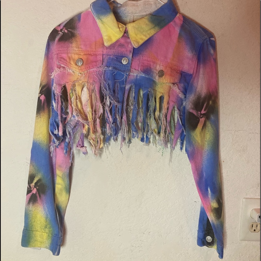 Tie die cropped Jean jacket Never worn